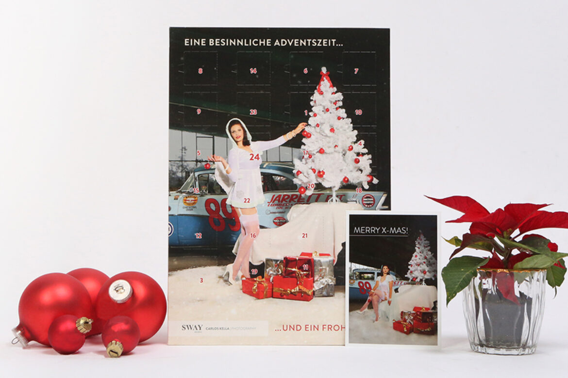 Der Carlos Kella Schokoladen-Adventskalender 2020 mit Cars & Girls-Motiv und passender Weihnachtspostkarte ist da!